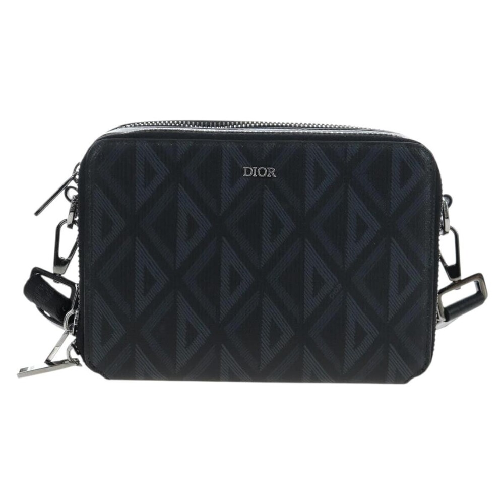 Christian Dior Double Zip CD Diamond Coated Canvas